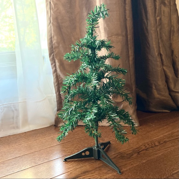 NEW Mini Green Christmas Tree and Base Stand Artificial 18 inch Small Tabletop - Picture 2 of 12